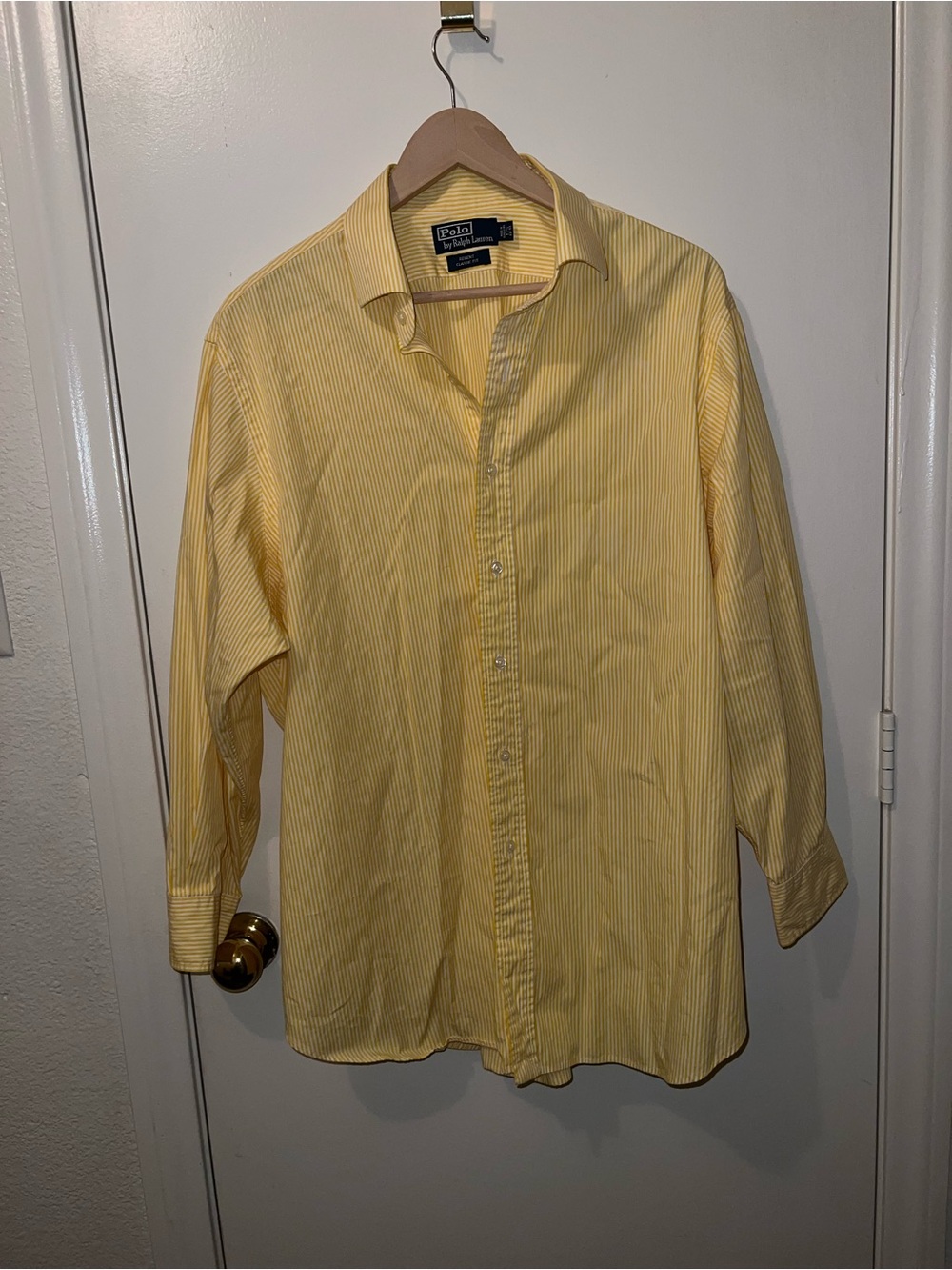 Ralph Lauren Yellow Pinstripe Men's Dress Shirt